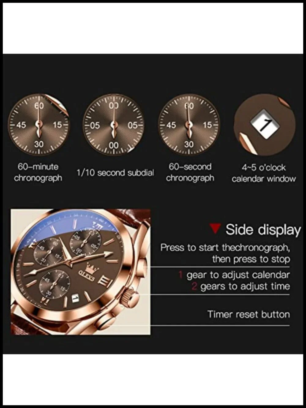 Leather Watch Dress Casual Quartz Wrist Watch Date